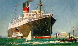 A postcard view of the British ocean liner "RMS Andania" of the Cunard Line